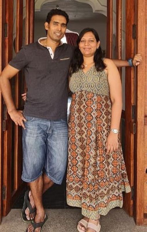 Sharath Kamal with his wife