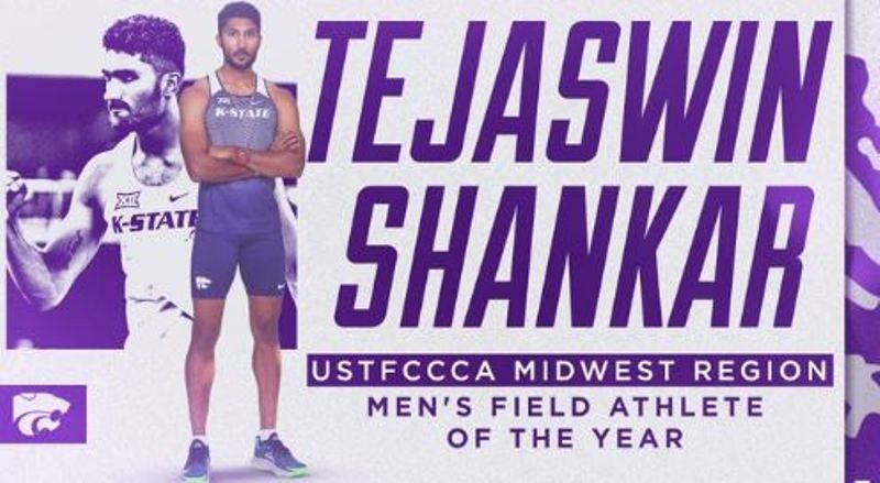 Tejaswin Shankar as the Midwest Region Men’s Field Athlete of the Year
