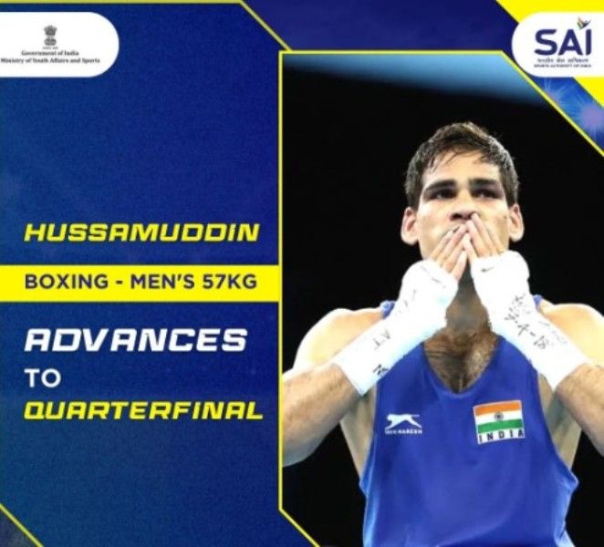 A poster released by SAI after Hussamuddin entered the quarter-finals in the 2022 Commonwealth Games