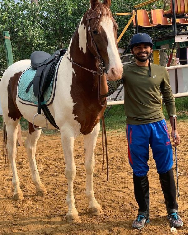 Amit Panghal riding a horse