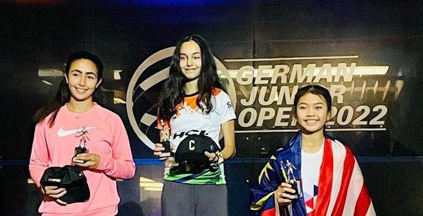 Anahat Singh after winning the German Junior Open Tournament