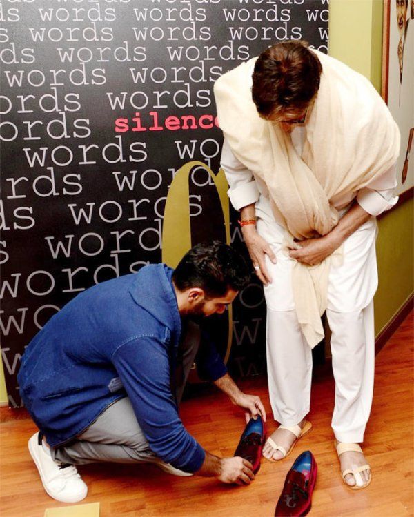 Angad Bedi with his idol, Amitabh Bachchan