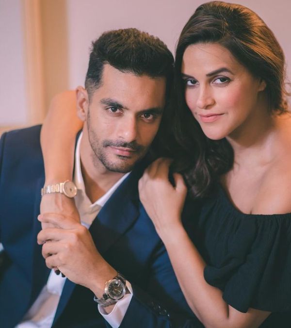 Angad Bedi with his wife