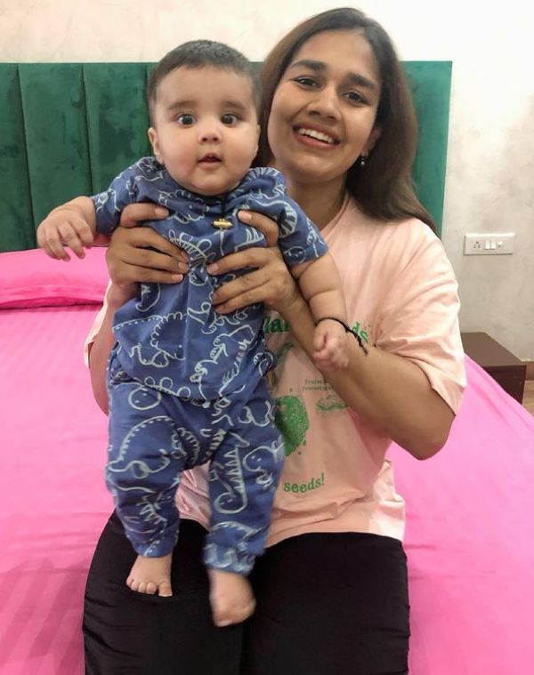 Babita Kumari with her son