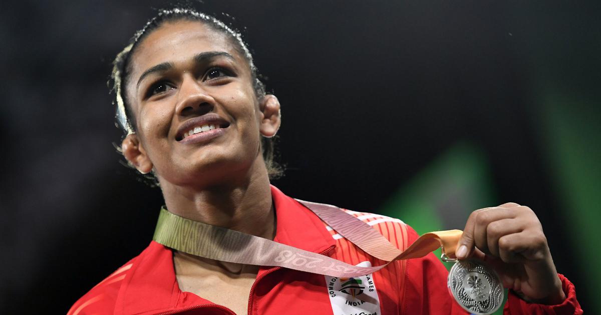 Babita with her Silver at the Goldcoast Commonwealth Games 2018