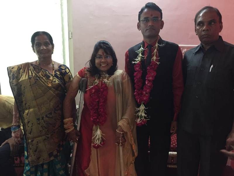 Bhavina Patel with her husband and parents