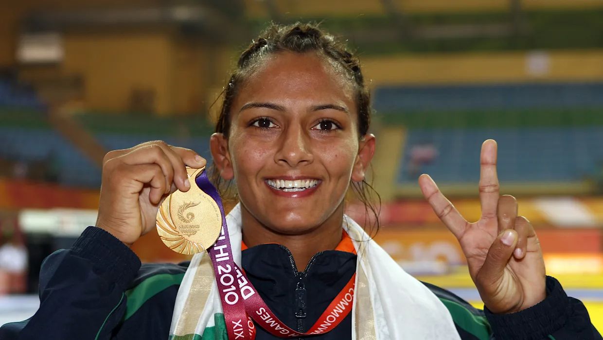 Geeta Phogat with Gold Medal in 2010