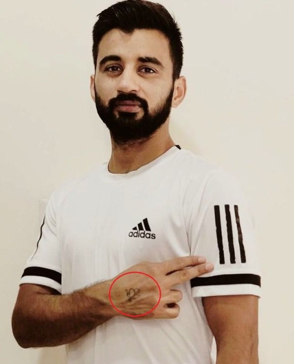 Manpreet Singh's Ek Onkar tattoo