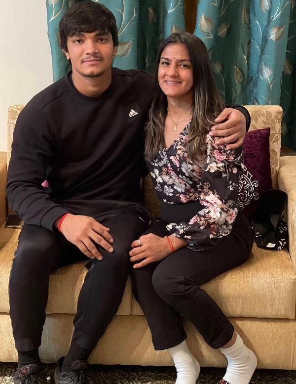 Ritu Phogat with her brother