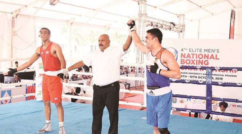 Rohit Tokas at the 4th Elite Men’s Boxing Championship 2019