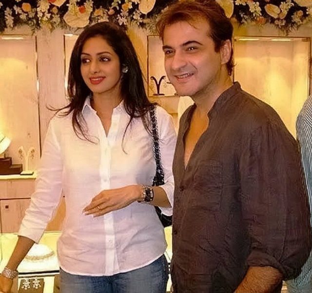 Sanjay Kapoor with his sister in law Sri devi