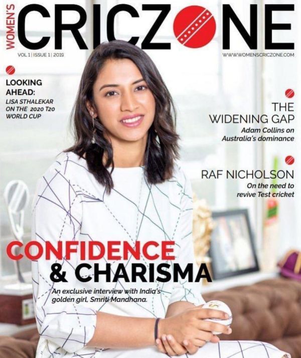 Smriti Mandhana in Womens Cric Zone magazine cove page