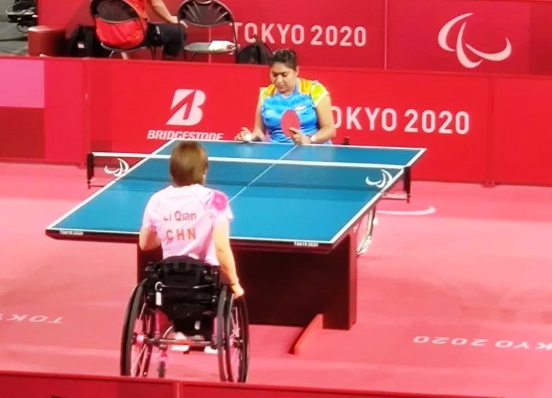 Sonalben Patel during her match at the 2020 Tokyo Paralympics