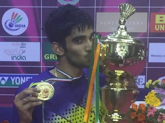 Srikanth Kidambi after winning the Syed Modi International Badminton Championships in 2016