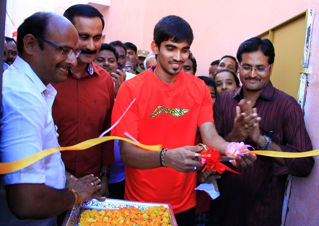 Srikanth Kidambi at the inauguration of the VSR Sports Academy at Perungalathur in Chennai