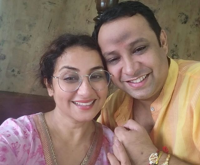 Divya Dutta with her brother