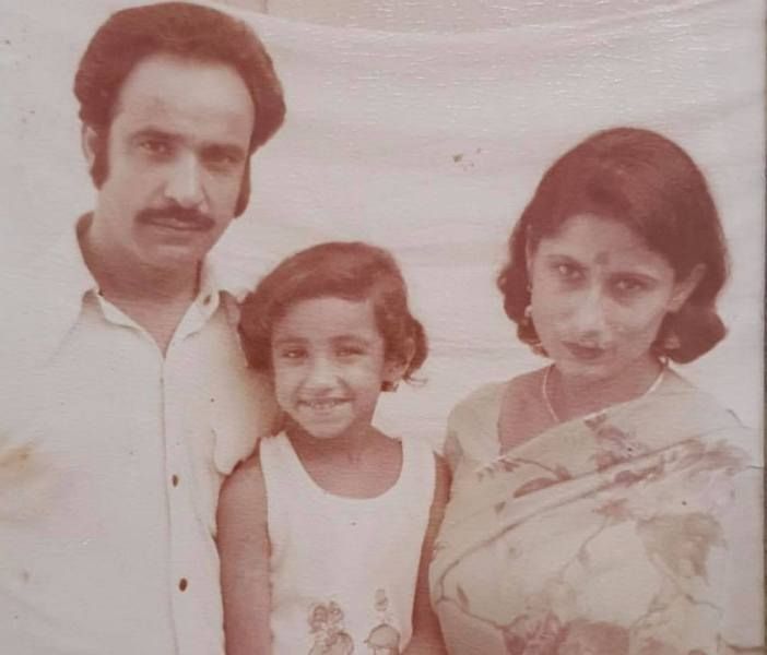 Divya Dutta with her parents