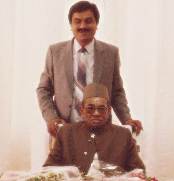 Gautam Adani with his father