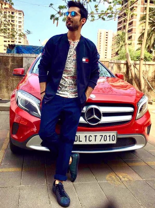 Himansh Kohli with his Mercedes Benz car