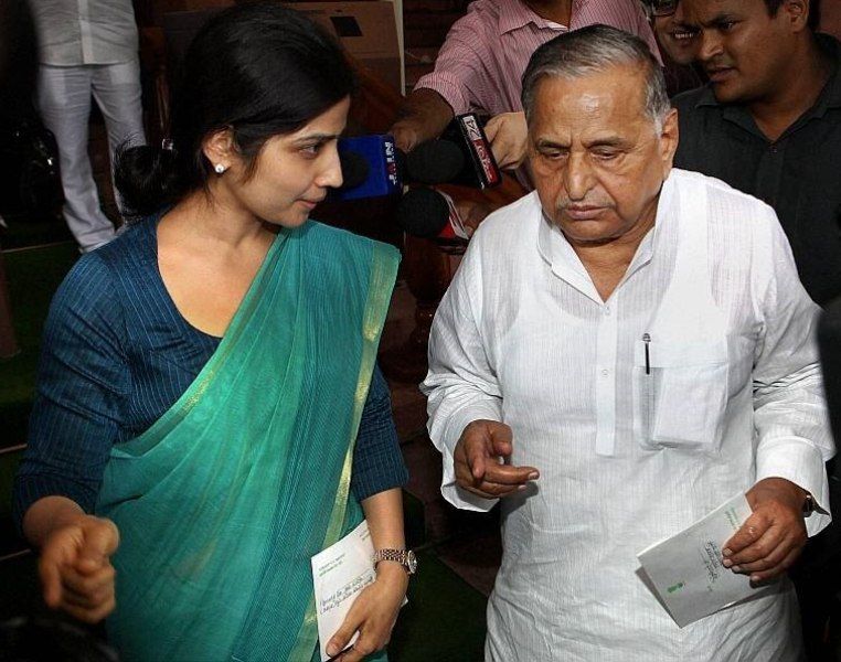 Mulayam Singh Yadav with his daughter in law