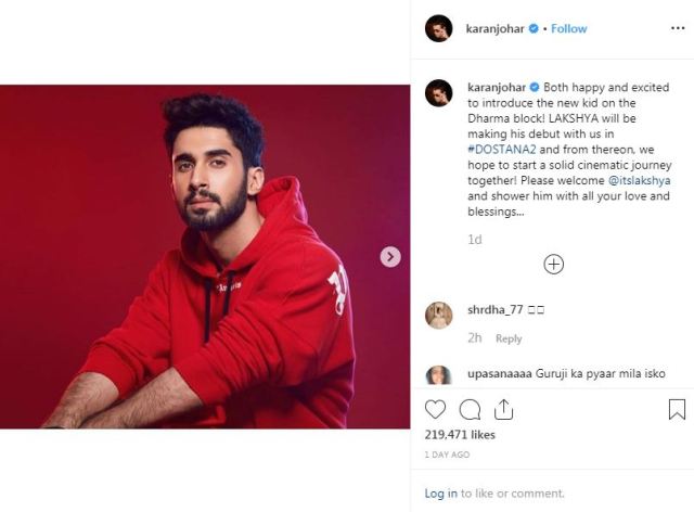 Karan Johar’s Instagram post