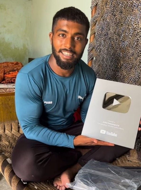 Ankit Baiyanpuria with YouTube Silver Play Button