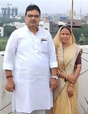 Bhajan Lal Sharma with his wife