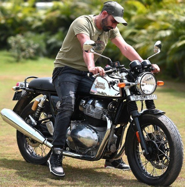 Mohammed Shami with his Royal Enfield bike